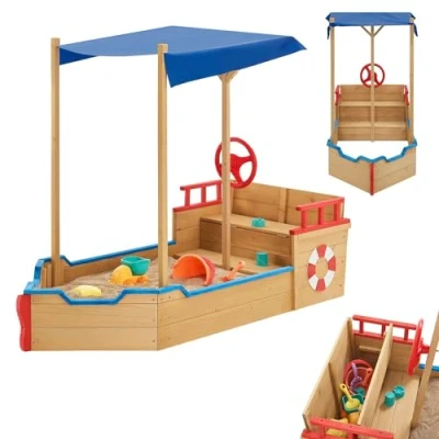 Afbeelding van Houten Speelzandbak Piratenschip Incl. Bodemplaat