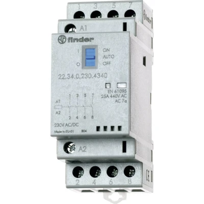 Afbeelding van Finder 22.34.0.024.4320 Contactor 4x NO 24 V/DC, V/AC 25 A 1 stuk(s)