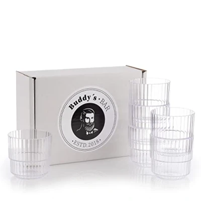 Afbeelding van Bar drinkglazen, 6 delige set, hoogwaardige 0,22 liter Tritan kunststof BPA vrij, stapelbaar, onbreekbaar, herbruikbaar en vaatwasmachinebestendig, 220 ml