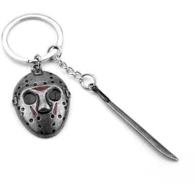 Afbeelding van Sleutelhanger Jason Voorhees Masker Halloween Sieraden Grijs