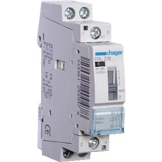 Afbeelding van Hager magneetschakelaar ac erl 2no 16 1 400v 5 3 kw u spoel 8 12v 50hz 60hz erl216