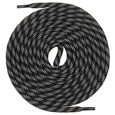 Afbeelding van Mount Swiss Ronde veters voor wandelschoenen, trekkingschoenen en werkschoenen, extra scheurvast o 5 mm, kleur: zwart grijs, m3, lengte: 110 cm