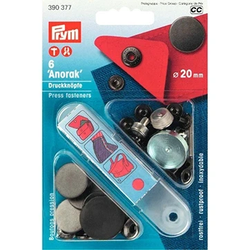 Afbeelding van Prym Anorak Design Vlak Naaivrijedrukknopen 20mm Gebronsd Mat