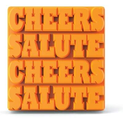 Afbeelding van IJsblokjes Vorm, Cheers &amp; Salute, Siliconen, BPA vrij, Oranje Zoku