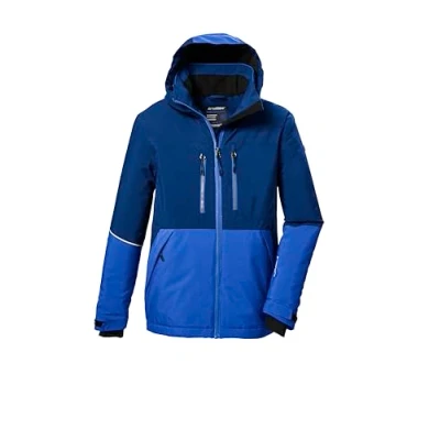 Afbeelding van killtec jongens SKI jack/functioneel jack met capuchon en sneeuwvanger KSW 388 BYS JCKT, neon blue, 140, 42114 000