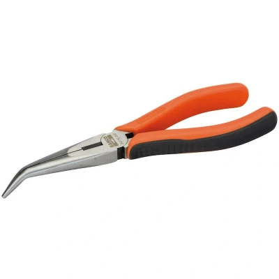 Afbeelding van Bahco Punttang lang 45 afgebogen punt tweecomponentengrepen gelakte afwerking 160 mm 2477G