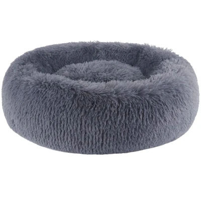 Afbeelding van BVAGSS Angst hondenbed, rond pluche hondenbed en kattenbed, marshmallow, pluizig, knuffelaar, wasbaar, kalmerend puppybed voor klein/middel/grote honden XH034 (diameter: 80 cm, donkergrijs)