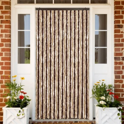 Afbeelding van vidaXL Vliegengordijn 118x220 cm chenille beige en lichtbruin