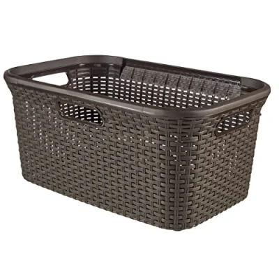 Afbeelding van Curver STYLE wasmand 45L wasbox, plastic, donkerbruin, 59,2 x 38 27 cm