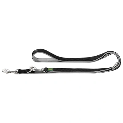 Afbeelding van Hunter Trainingslijn Neopren Nylon Zwart&amp;Grijs Hondenriem 200x1.5 cm