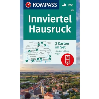 Afbeelding van Carta escursionistica Kom 201. Innviertel, Hausruck: inklusive Karte zur offline Verwendung in der KOMPASS App. Fahrradfahren.