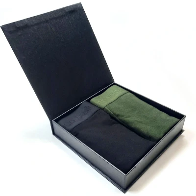 Afbeelding van Comfortabel &amp; Zijdezacht Bamboo Basics Rico Bamboe Boxershorts Heren Giftpack 2 stuks Onderbroek Ondergoed Zwart/Army M
