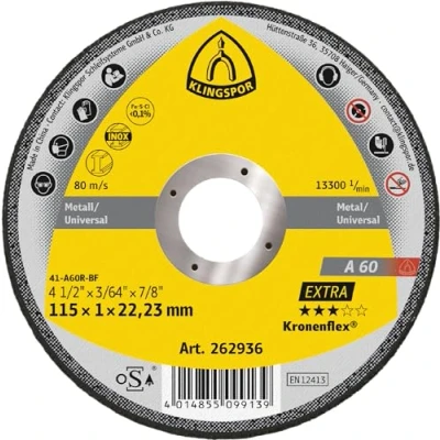 Afbeelding van Klingspor 262936 A 60 EX slijpschijf, 115 x 1 22,23, verpakkingseenheid 25 stuks