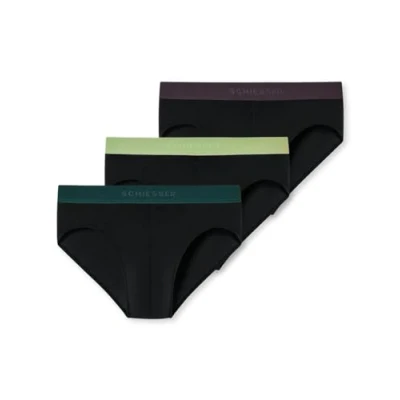 Afbeelding van Schiesser 3 PACK Slip, Heren, Maat: Small, Black combination