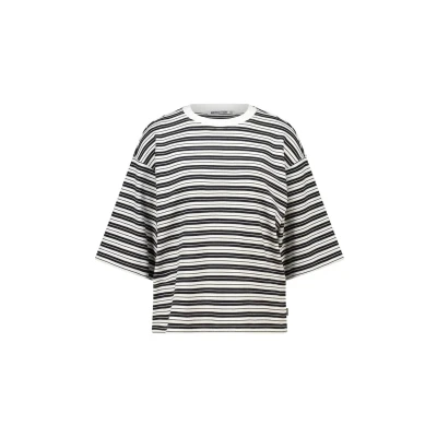 Afbeelding van America Today ELLY Tshirt basic, Dames, Maat: XS, Black white