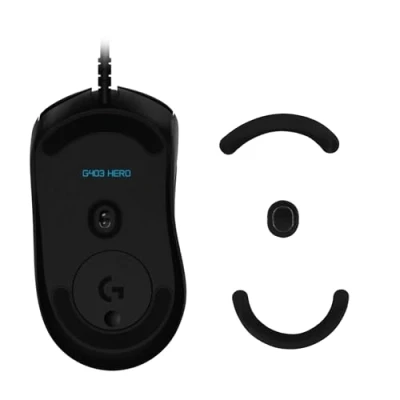 Afbeelding van kwmobile muis voeten sticker geschikt voor Logitech G403 / G603 G703 Computermuis glijder Stickers in zwart