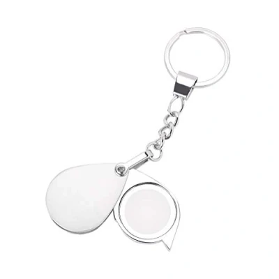 Afbeelding van Vergrootglas 15 x Vergroting Sleutelhanger Auto Zakvergrootglas Kleine Handvergrootglas Metaal Glas 30 mm Handloep Mini Leesvergrootglas Draagbare Sleutelrol