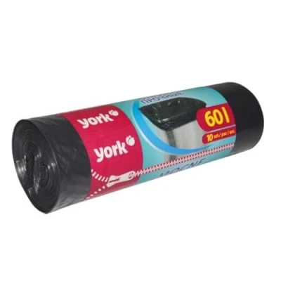 Afbeelding van York Vuilniszakken inhoud van 60 L (10 stuks) sterk zwart