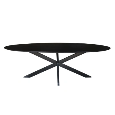 Afbeelding van Livingfurn Eettafel Oslo Acasia Black Oval 240 cm