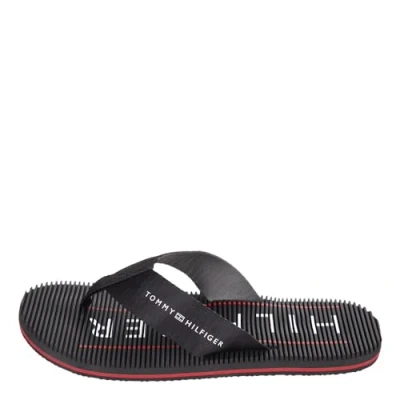 Afbeelding van Tommy Hilfiger Heren Massage Voetbed Strandsandaal Flip Flop, Zwart, 40 EU