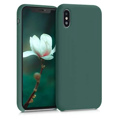 Afbeelding van kwmobile telefoonhoesje compatibel met Apple iPhone XS hoesje Zachte case voor smartphone Back cover in dennengroen