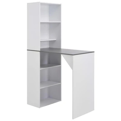 Afbeelding van Bartafel met kast 115x59x200 cm wit