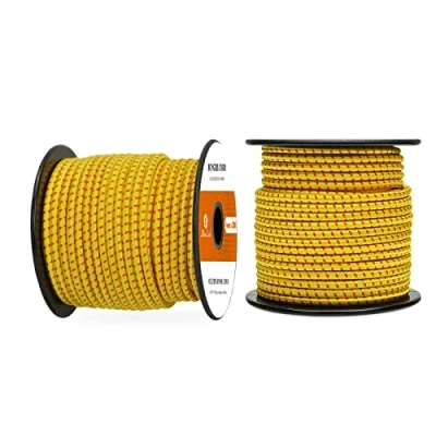 Afbeelding van Abma Cord Bungeekoord 4mm 20M Rubberen Touw Elastisch Koord Expandertouw Spankoord Elastiek voor Camping, Zeildoek, Aanhangwagen, Rugzak, Tentstok, Kajak Geel&amp;Rood