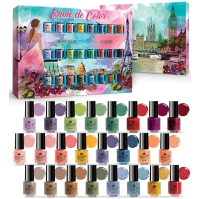 Afbeelding van Envie de Color Nagellakset Complete Collectie van 24/48 Helder, Parel, Pastel en Klassieke Kleuren in een Designer Doos (Set #B)