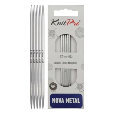 Afbeelding van KnitPro Nova breinaalden zonder knop met dubbele uiteinden 12,5 cm x 2,75 mm, verpakking van 5