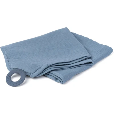 Afbeelding van Doomoo Basics Mom&#039;n Play Tetra Blue Veelzijdige borstvoedingsdoek biokatoen