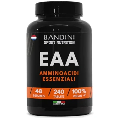 Afbeelding van Bandini® EAA Essentiële Aminozuren 240 TABLETTEN Met 9 Intra Pre en Post Workout Eiwitondersteuning voor sporters Essential Amino Acids 48 dagen dekking Veganistisch Suikervrij