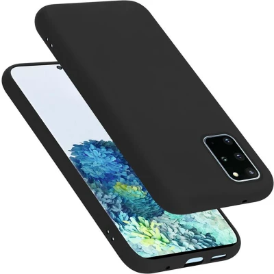 Afbeelding van Cadorabo Hoesje geschikt voor Samsung Galaxy S20 PLUS Case in LIQUID ZWART Beschermhoes TPU silicone Cover