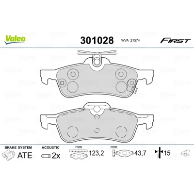 Afbeelding van Valeo Remblokset 301028