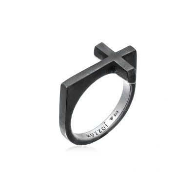 Afbeelding van Kuzzoi Cross Statement Ring, Heren, Maat: 64, Grau