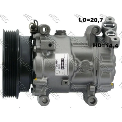 Afbeelding van Compressor, airconditioning TEAMEC 8600117, gerenoveerd
