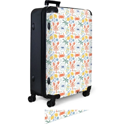 Afbeelding van NoBoringSuitcases.com® Koffer groot Reiskoffer lichtgewicht Kreeft en citroen patroon kleurrijk Rolkoffer met 4 wielen Grote trolley XL 98 liter bagage