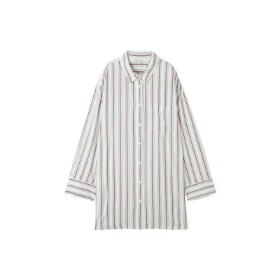 Afbeelding van TOM Tailor Denim Oversized Overhemdblouse, Dames, Maat: Large, Multicolor vertical stripe