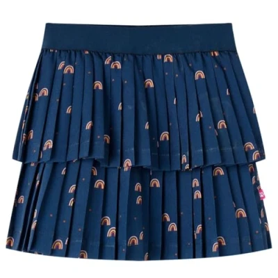 Afbeelding van Kinderrokje met regenbogenprint 140 marineblauw