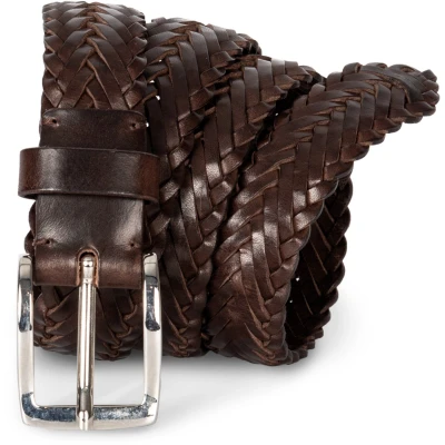 Afbeelding van K up Gevlochten, lederen riem KP821 Dark Brown XL/XXL