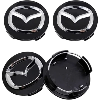 Afbeelding van 4 Stuks Naafkappen voor Mazda 5 60mm, Wieldoppen Velgen Badge Wielnaafdoppen Wiel Center Met Auto Logo Embleem Accessoires Naafdop