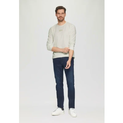 Afbeelding van s.Oliver LOGO MIT Rollkante UND Struktur Longsleeve, Heren, Maat: XXL, Weiß