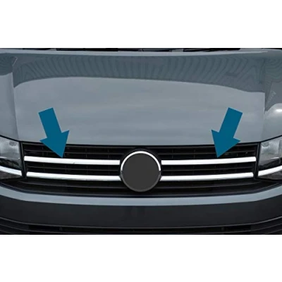 Afbeelding van Bovenste Chrome Grille Trims om T6 Transporter (2016+) 2 Stuk te passen