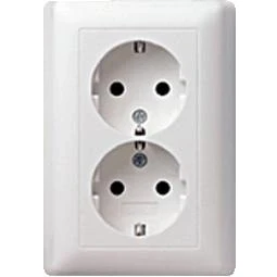 Afbeelding van Gira wandcontactdoos met volle afdekplaat zuiverwit mat 044027