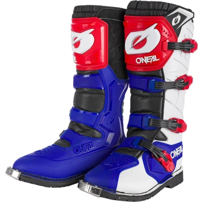 Afbeelding van O&#039;NEAL Motocross Laarzen Enduro Motorfiets Comfort door Air Mesh Insole, vier gespen, hoge kwaliteit synthetisch materiaal Rider Pro Volwassen Wit Rood Blauw Maat 44