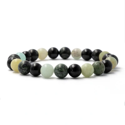Afbeelding van Bixorp Gems Onyx + Agaat Edelstenen Armband 8mm / 18cm Om &amp; Edelsteen Kralenarmband