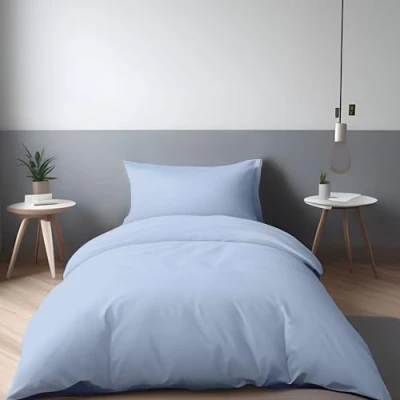 Afbeelding van LivinEase Geborstelde Microvezel 135 x 200cm Dekbedovertreksets 100 GSM Spa Blauw Dekbedovertrek Met 1 Kussensloop (80x80 cm) Hotelkwaliteit Hypoallergeen, Onderhoudsvriendelijk en Comfortabel