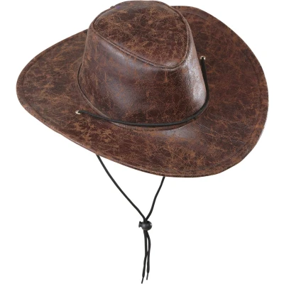 Afbeelding van Widmann Cowboy &amp; Cowgirl Kostuum Cowboyhoed Lederlook Bruin Carnavalskleding Verkleedkleding