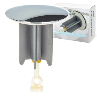 Afbeelding van tecuro Universal excenterplug afvoerstop 64 mm, verchroomd voor wastafels 12007