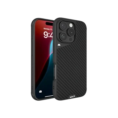 Afbeelding van Mous voor iPhone 16 Pro Max Case MagSafe Compatibel Limitless 6.0 Carbon Fibre Schokbestendige Telefoonhoes