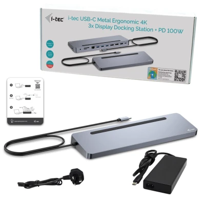 Afbeelding van I tec C31FLAT2PDPRO notebook dock &amp; poortreplicator Bedraad USB 3.2 Gen 1 (3.1 1) Type C Zilver
